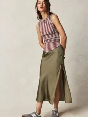 WE THE FREE PEOPLE THE KATE HENNA STRIPE BROWN BLUE TANK TOP NEW XS